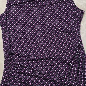 White House Black Market Purple and Pink Patterned Blouse